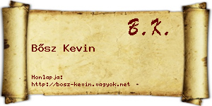 Bősz Kevin névjegykártya