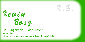 kevin bosz business card